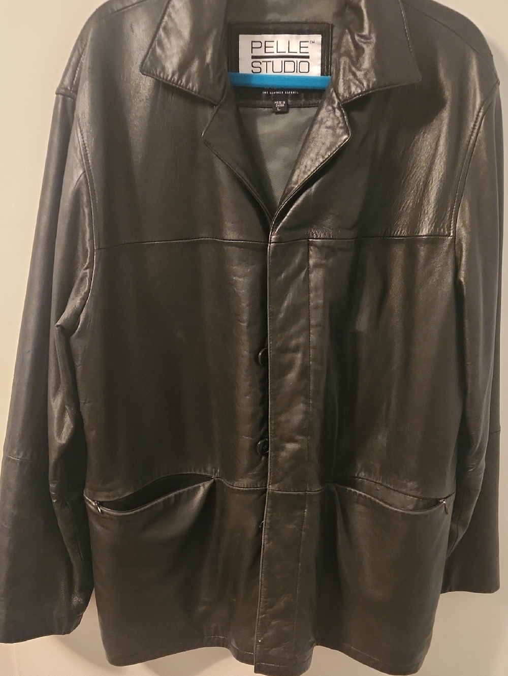 Pelle Studio Black Leather Trench Coat